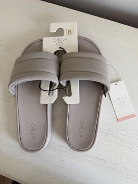 NWT Calia by Carrie Underwood Gray Soleform Slides Womens 8